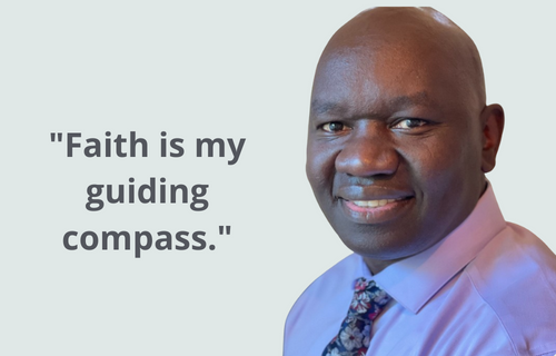 Israel Omariba says, "Faith is my guiding compass."