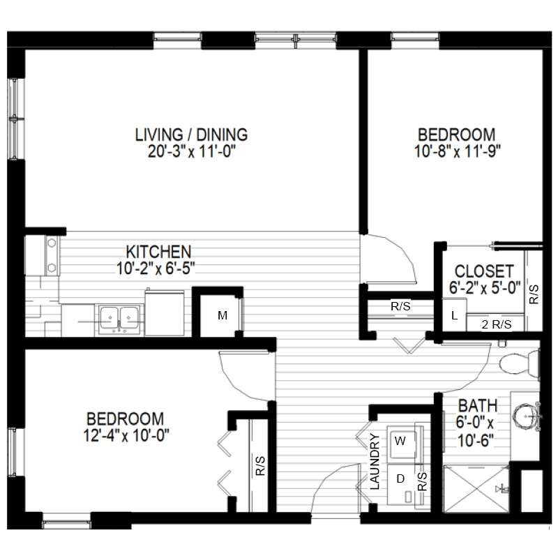 AL two bedroom floor plan