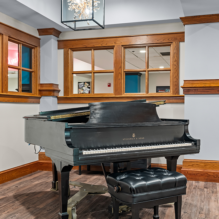 Grand piano in the lobby.