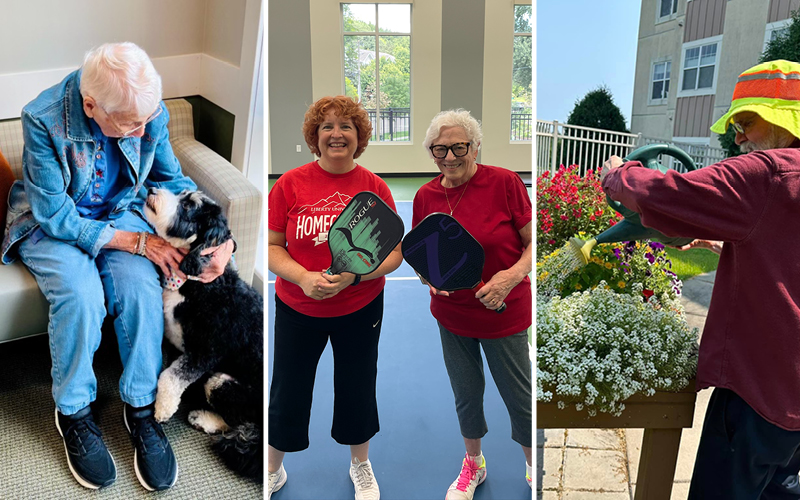 Residents participating in active aging.