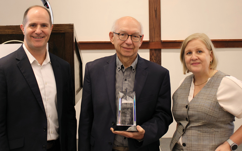 image of Dan Lindh receiving LeadingAge Minnesota Lifetime Achievement Award